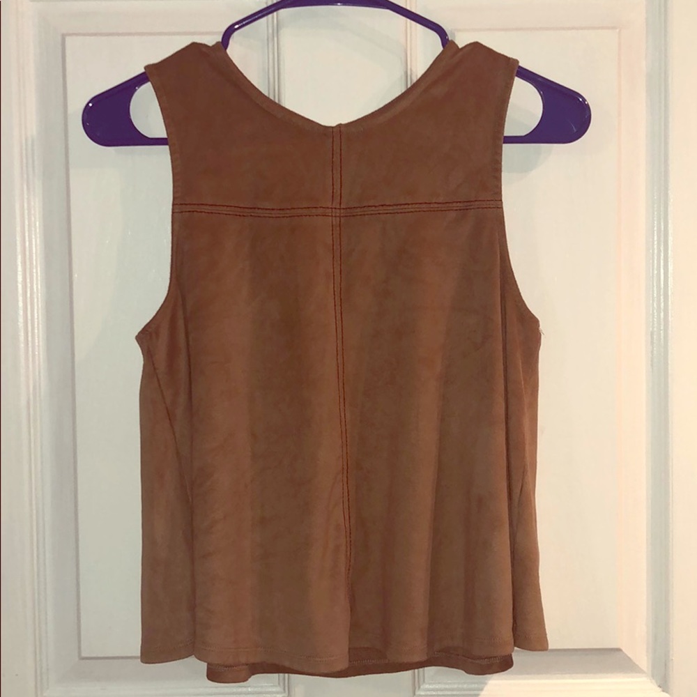 Chloe and Katie cropped soft faux suede top